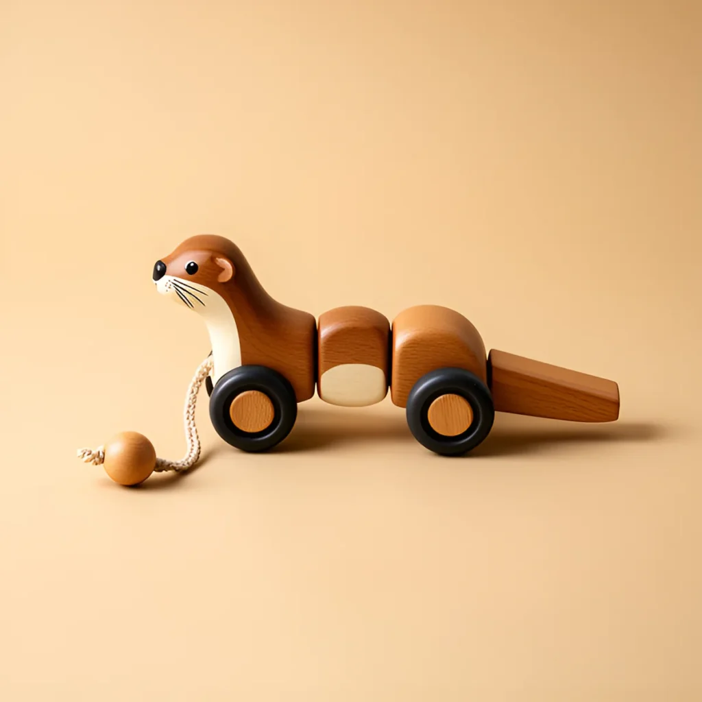 Ollie the Otter, wooden pull-along toy