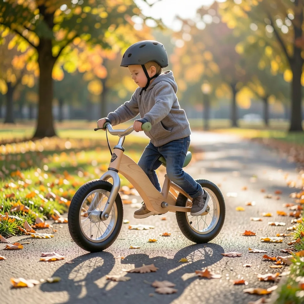 Pathfinder Balance Bike 12" balance bike with birch frame in use at home