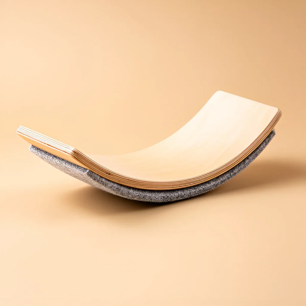 Wobble Cove, curved wooden balance board